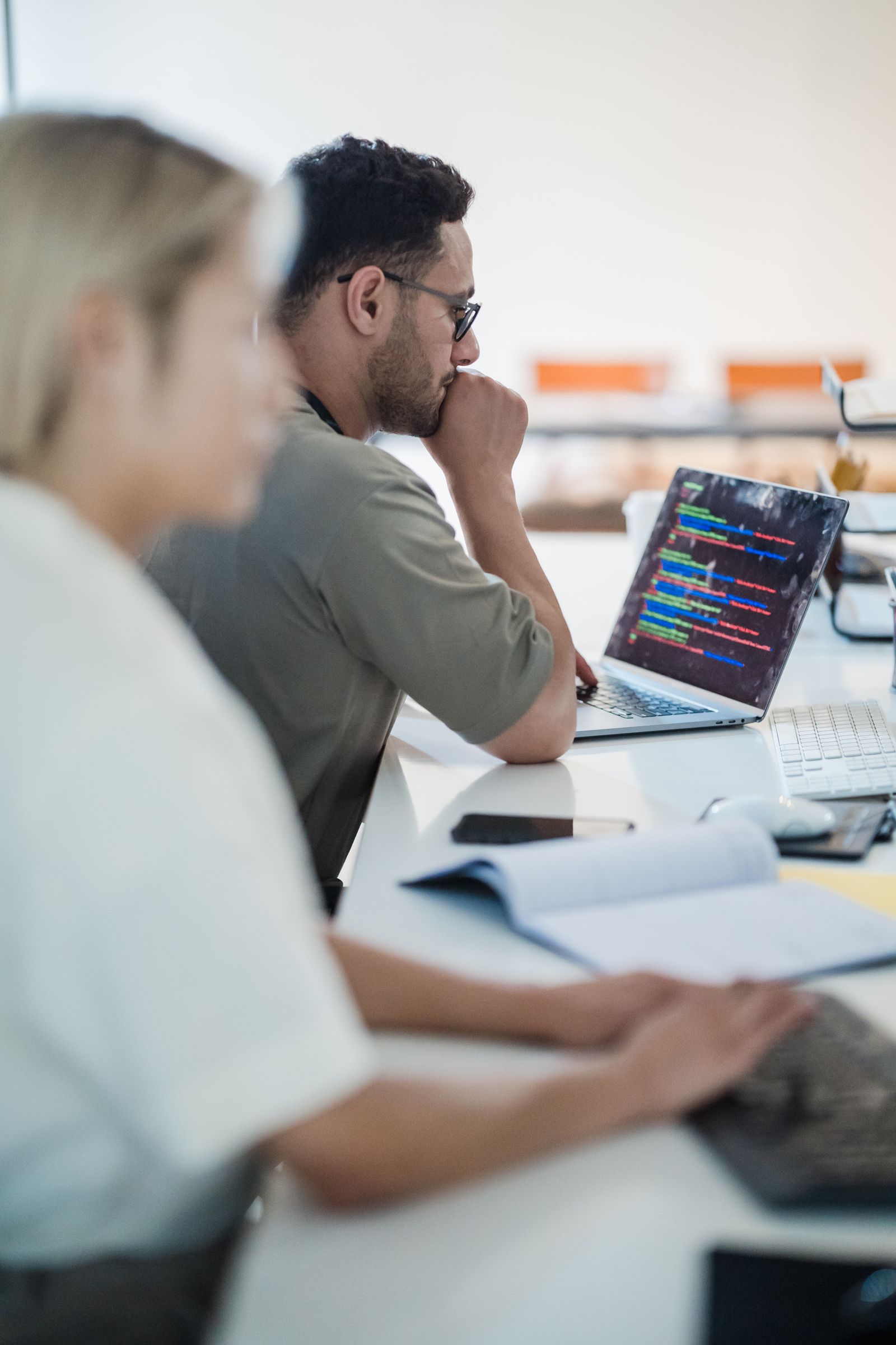 Students learning technology and coding at iBORN Academy